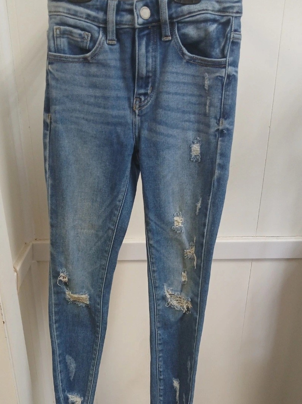 KanCan Blue Distressed High Rise Ankle Skinny Jeans #165